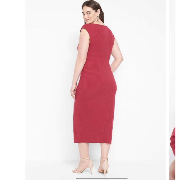 Lane Bryant Cap-Sleeve Twist-Neck Bodycon Wine Dress Size 22/24 - Picture 13 of 14